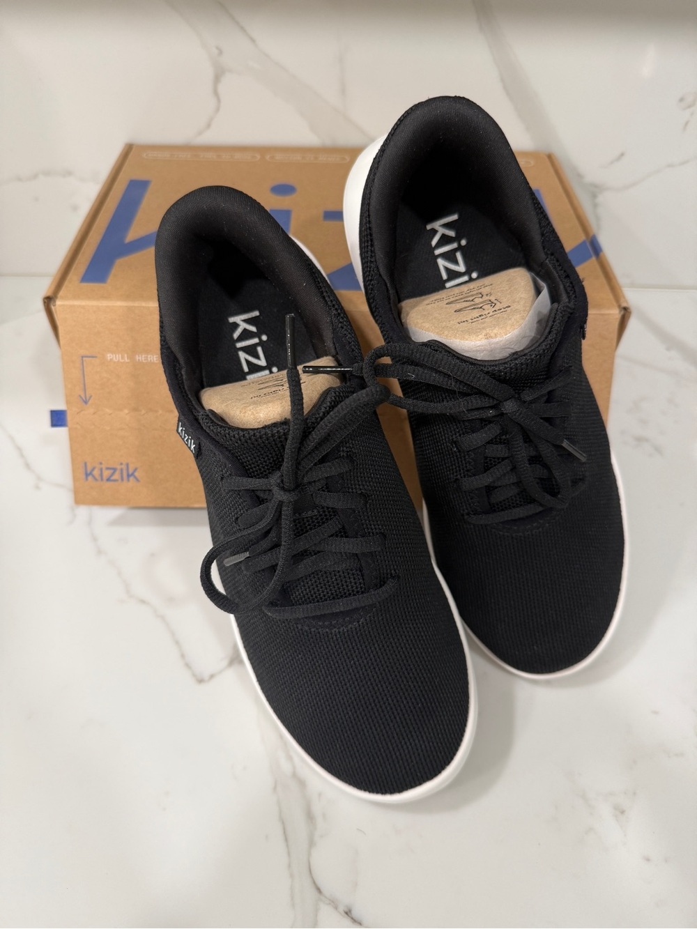 Kizik Women's Madrid Black Eco-Knit Lace-Up Sneakers